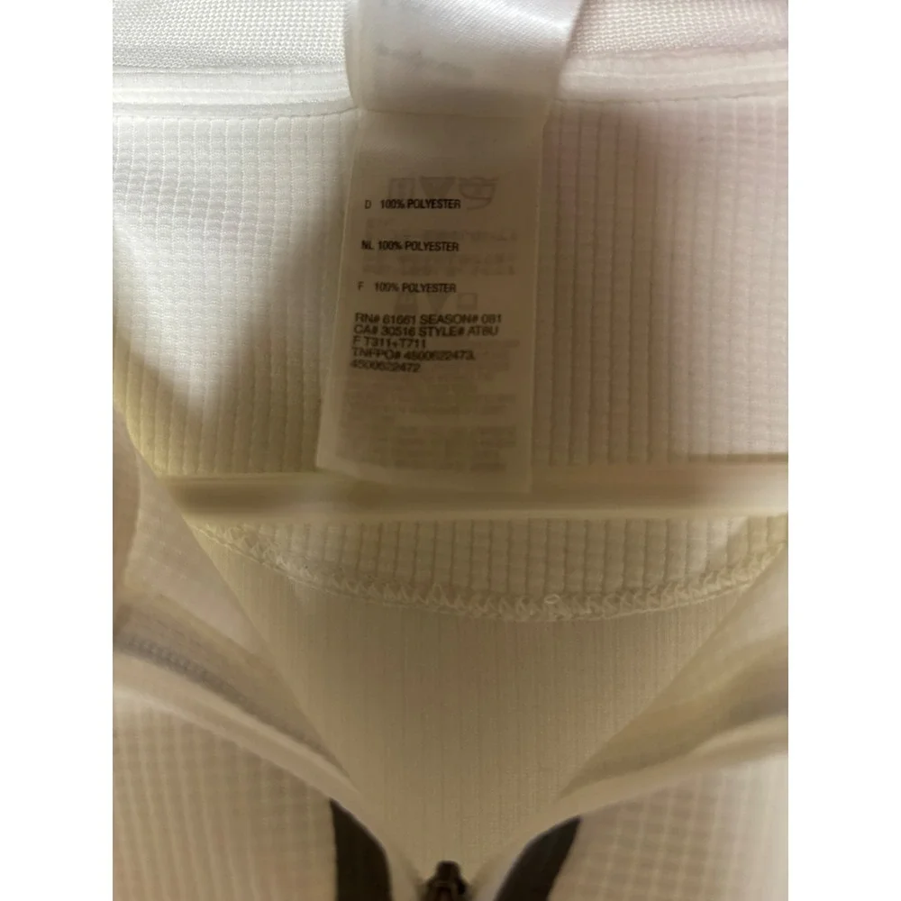 The North Face VaporWick Mens White Quarter‎ Zip Polo Shirt Textured L AT8U